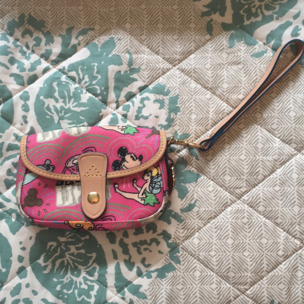 Dooney & Burkey Disney sketch pink wristlet
